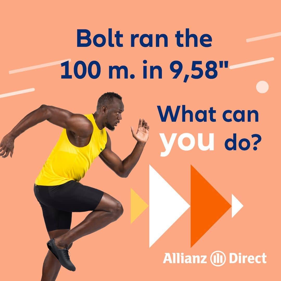 ウサイン・ボルトのインスタグラム：「Ready, set, go! Did you find the 3 differences? And the ideal insurance policy? Go directly to allianzdirect.nl! 💪🏿 #AllianzDirect #insurance」