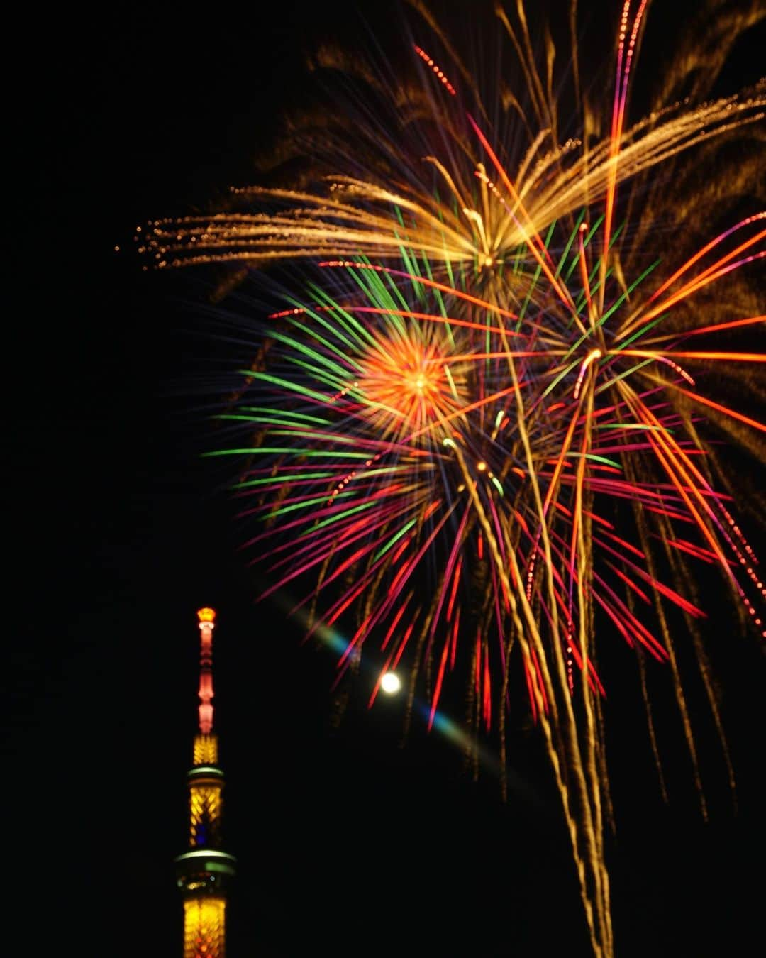 墨田区のインスタグラム：「無数の色と形が織りなす、隅田川の花火の奇跡🌌  撮影者：　#すみだカメラ部１０選　@toma_any1  #墨田区#すみだ#sumida#東京#tokyo#わたしのすみだ自慢#これもすみだのシティプロモーション #隅田川花火大会 #夏の風物詩#隅田川の夜空#花火絶景#夏祭り#隅田川夜景#花火とスカイツリー#花火#夏の思い出#東京夏の夜 #１万人フォロワーありがとう　#祝1万人フォロワー」