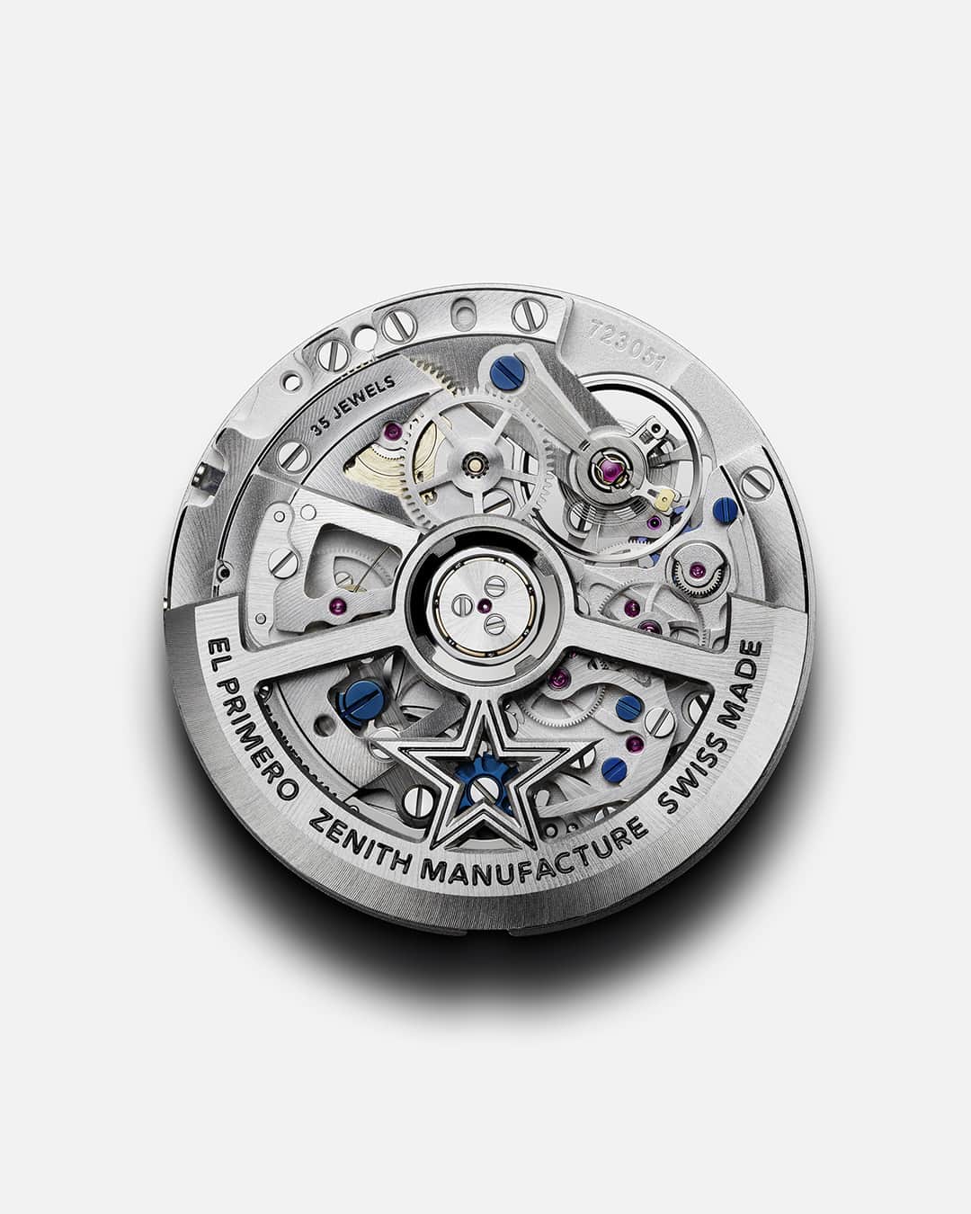 ゼニスのインスタグラム：「#Movement: From the performance to the autonomy, this is what an evolution 50 years in the making looks like. The El Primero 3600 automatic high-frequency chronograph calibre, featuring a true 1/10th of second indication and power reserve of 60 hours.」
