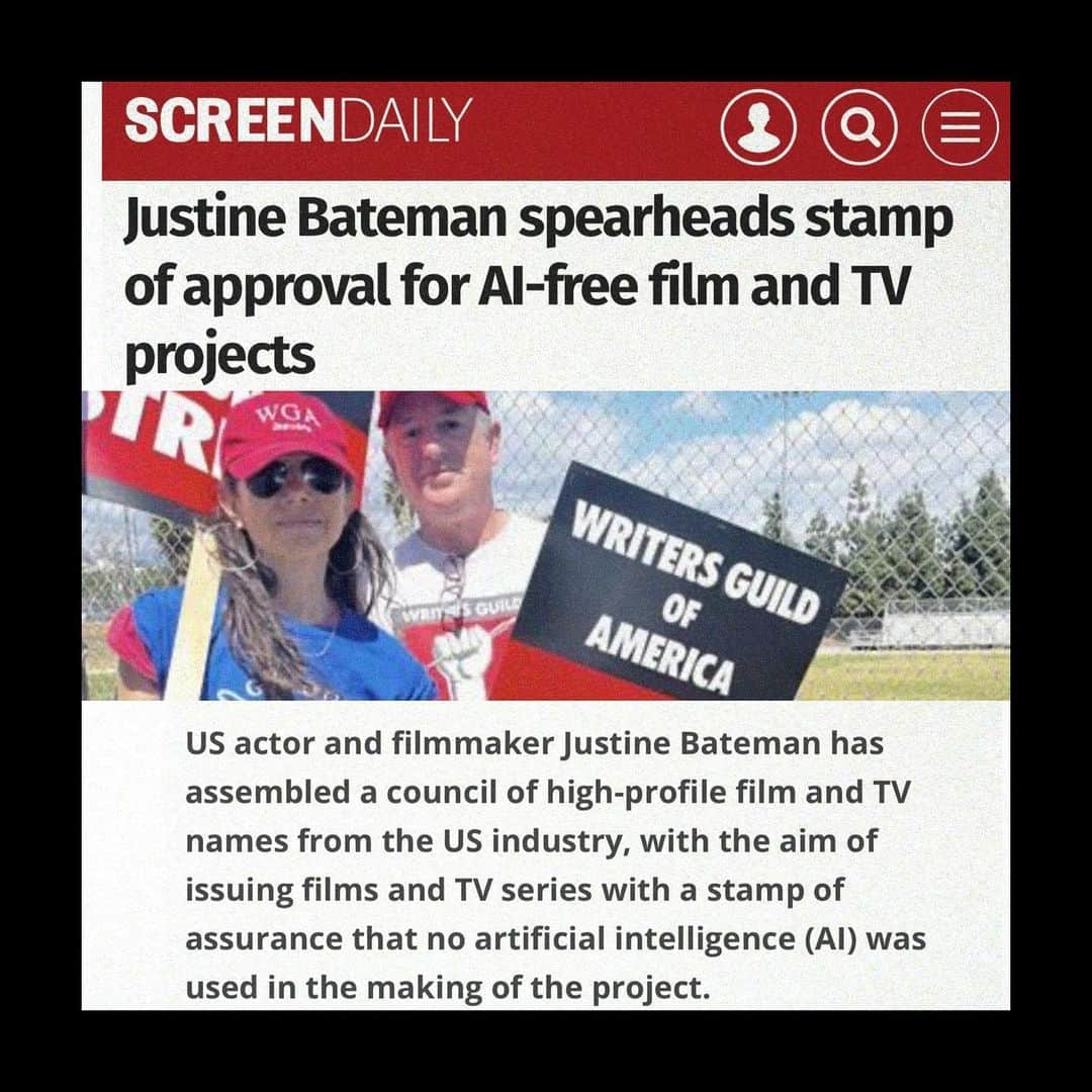 リード・モラノのインスタグラム：「we will not go quietly.  I am honored to be a part of this essential preservation of our art and our livelihoods.  I’ll follow you anywhere @_justinebateman_  LETS DO THIS.  Council members: @_justinebateman_ @reedmorano @ariannephillips #mattweiner & #juliettelewis  #credo23 in the news #AIfreefilm #AIFREEART WWW.credo23.com Link in bio」