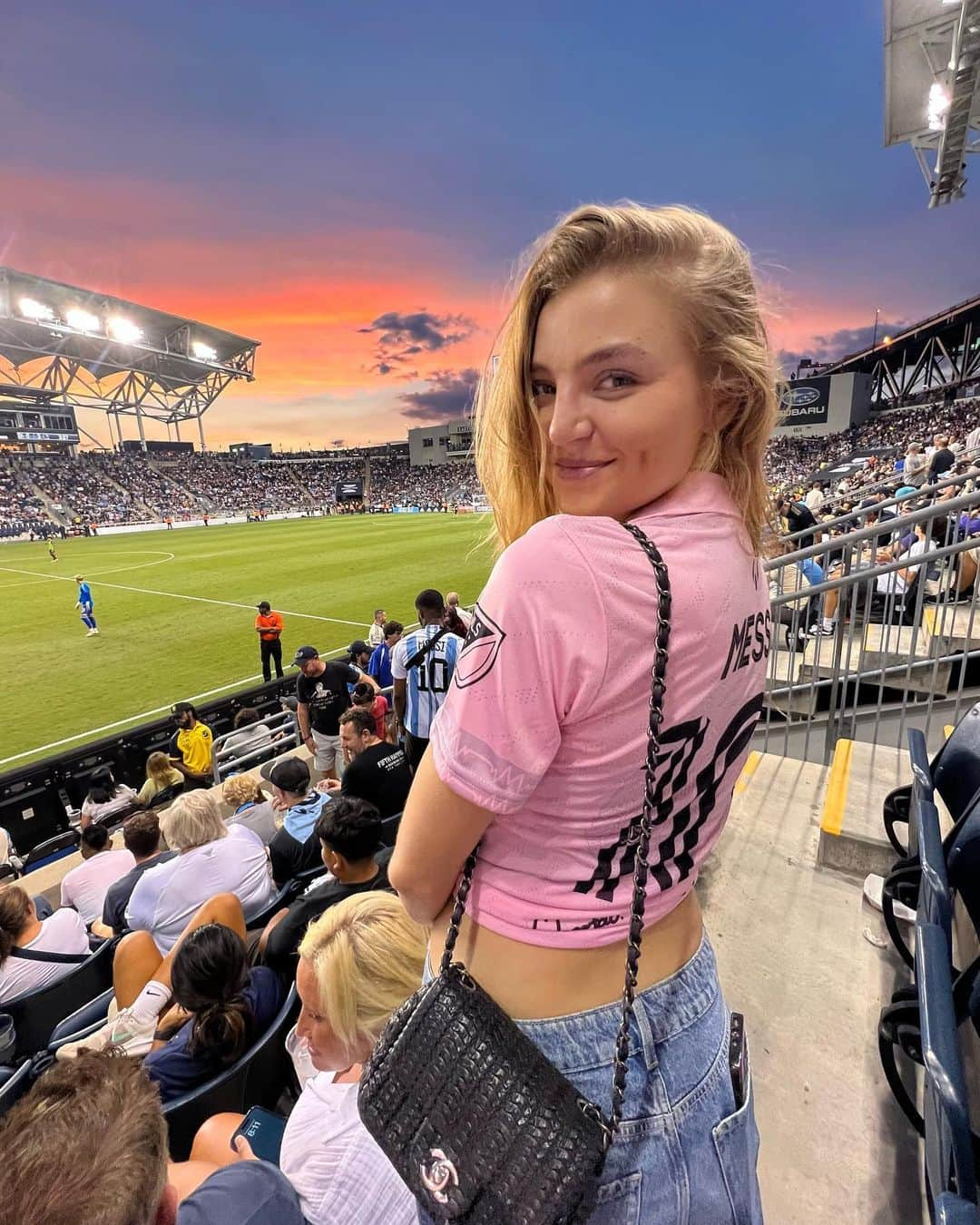 レイチェル・ヒルバートのインスタグラム：「Fan girl… let’s go Messi. What a game!!💕💕」