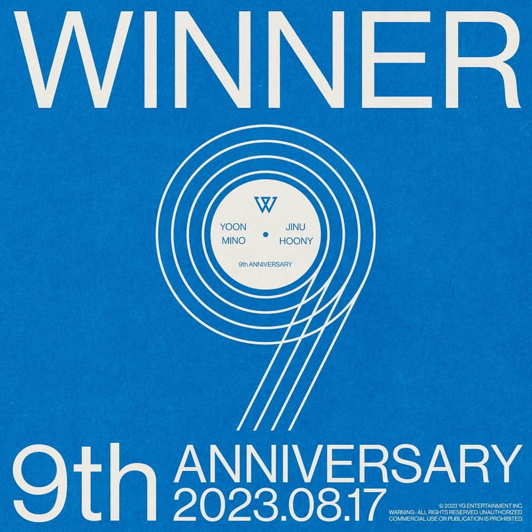 WINNERのインスタグラム：「Happy WINNER 9th Anniversary  #WINNER #위너 #20230817 #WINNER9thANNIVERSARY #WITHINNERCIRCLE #YG」