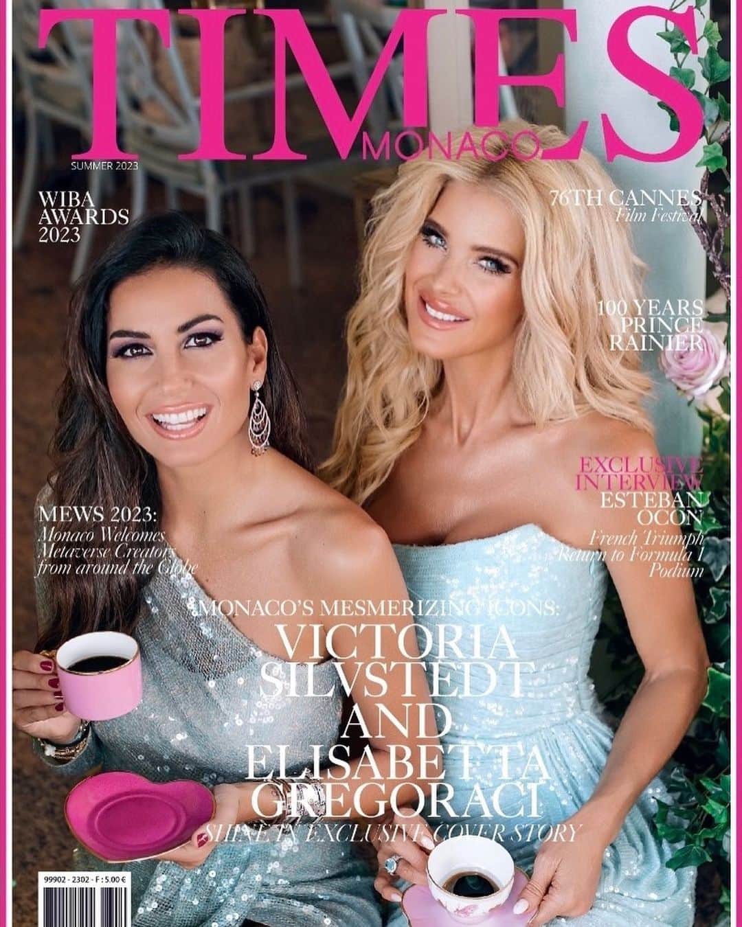 ヴィクトリア・シルヴステッドのインスタグラム：「New Cover for @timesmonaco with the beautiful @elisabettagregoracireal  Thanks @mgchaplin  Photo @galantnyy  Hair&Makeup @coolbay.monaco  Dress @yasyaminochkina @christopheguillarme  Jewlery @myperfectillusionjewelry  Location @rivieramonaco 🎂🍭🍰🧁」