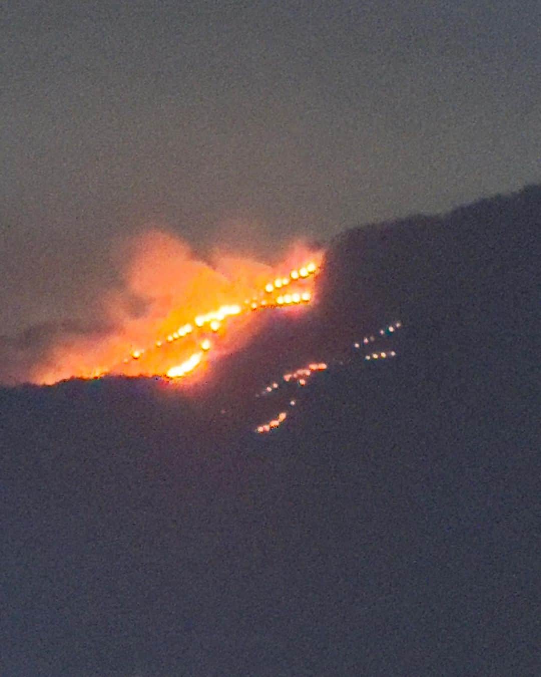 林家愛染のインスタグラム：「生で初めて見たよ！  #not山火事 #but送り火」