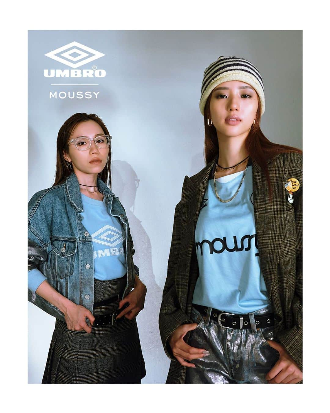 マウジーさんのインスタグラム写真 - (マウジーInstagram)「UMBRO | MOUSSY 2023.9.14.thu Release Pre-Order 2023.8.25.fri @sheltterwebstore  MOUSSYの23AWシーズンテーマである「Re:Think Britpop」 そのベースとなっている90年代ムーブメントとなった 「Britpop」ファッションを語るのに欠かすことのできない UMBROとMOUSSYのスペシャルコレクションを発売いたします。  店頭発売：9月14日(木) 先行発売：8月25日(金)正午前後 ( @sheltterwebstore )  Starring Aya Nakamachi @ayanakamachi & Miyu @miyu0300 #MOUSSY #UMBRO_MOUSSY #UMBRO #アンブロ #マウジー」8月17日 12時01分 - moussyofficial