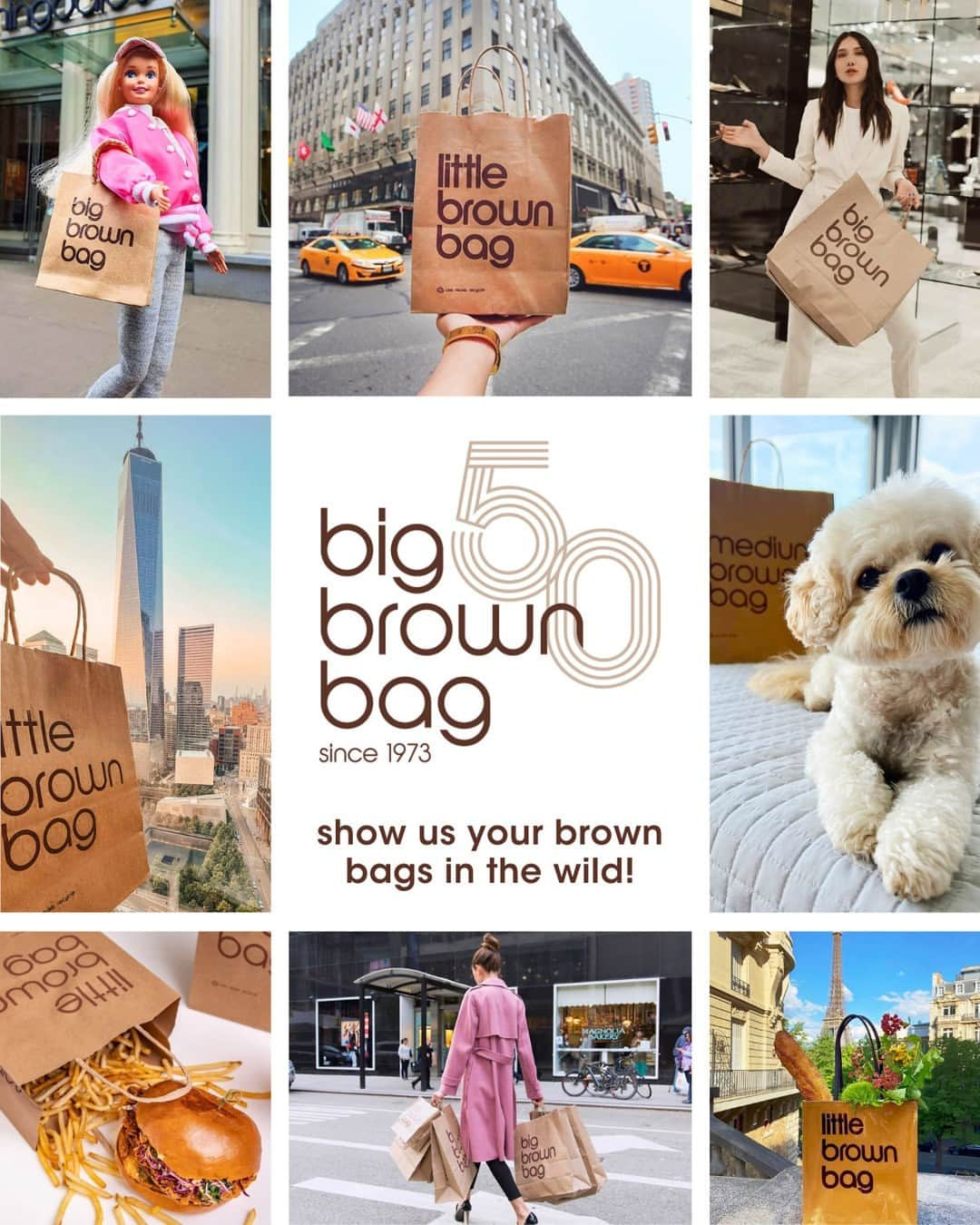 Bloomingdale'sのインスタグラム：「Our iconic Big Brown Bag is turning the big 5-0! To help us give it a proper send up, we’d love to see your Brown Bags out and about this season (and maybe even in our feed!) 🤎 Here’s what to do for a chance to be featured:  1. Snap a photo of your Brown Bag—the more creative the better! 2. Post it with the hashtag #bigbrownbag 3. Tag @bloomingdales」