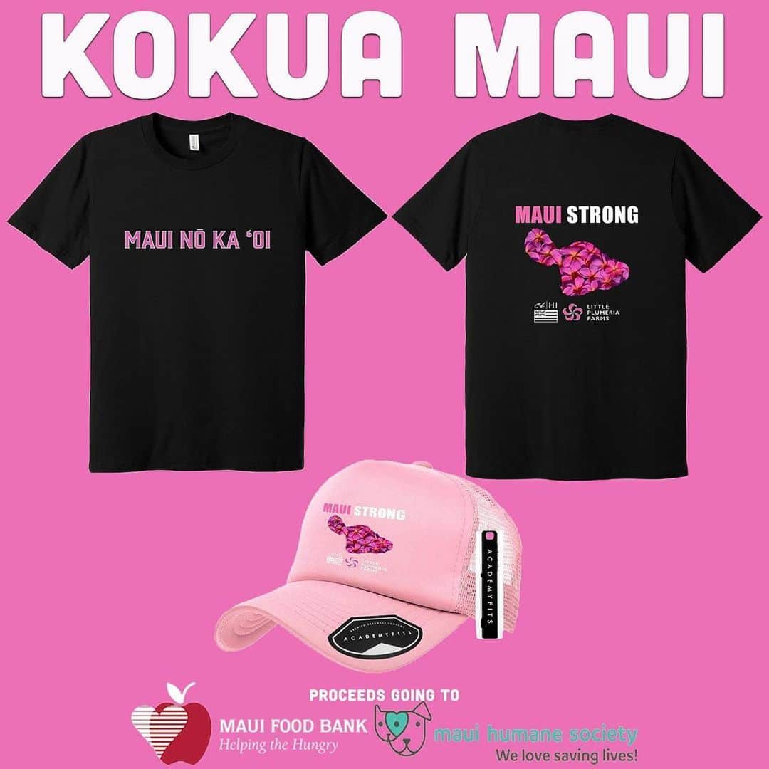 クラーク・リトルのインスタグラム：「Our hearts are with Maui.  Help us Kokua Maui with this special design (Link in Bio). Proceeds will be donated to @mauifoodbank and @mauihumanesociety」