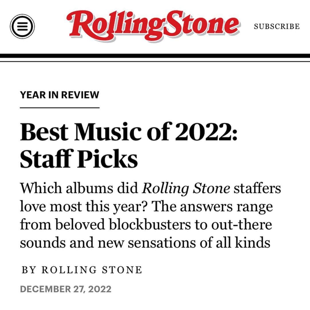 ミステリー・スカルズのインスタグラム：「Just came across this nice shoutout in @rollingstone best of 2022 article 🙌 Thanks for the love ❤️」