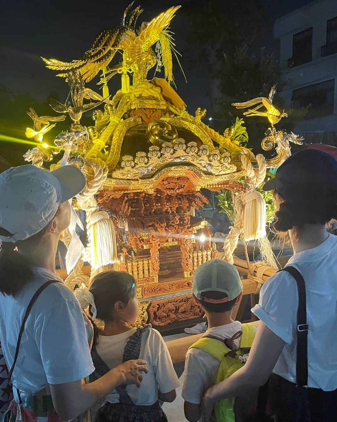 のインスタグラム：「夜のお神輿も綺麗✨  #神輿」