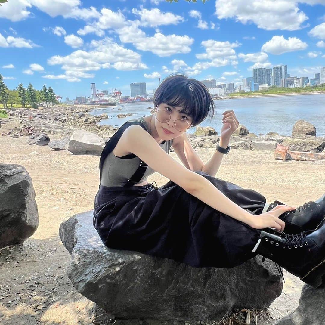 坂本澪香のインスタグラム：「☀️カンカンだい、、、水分大量補給」