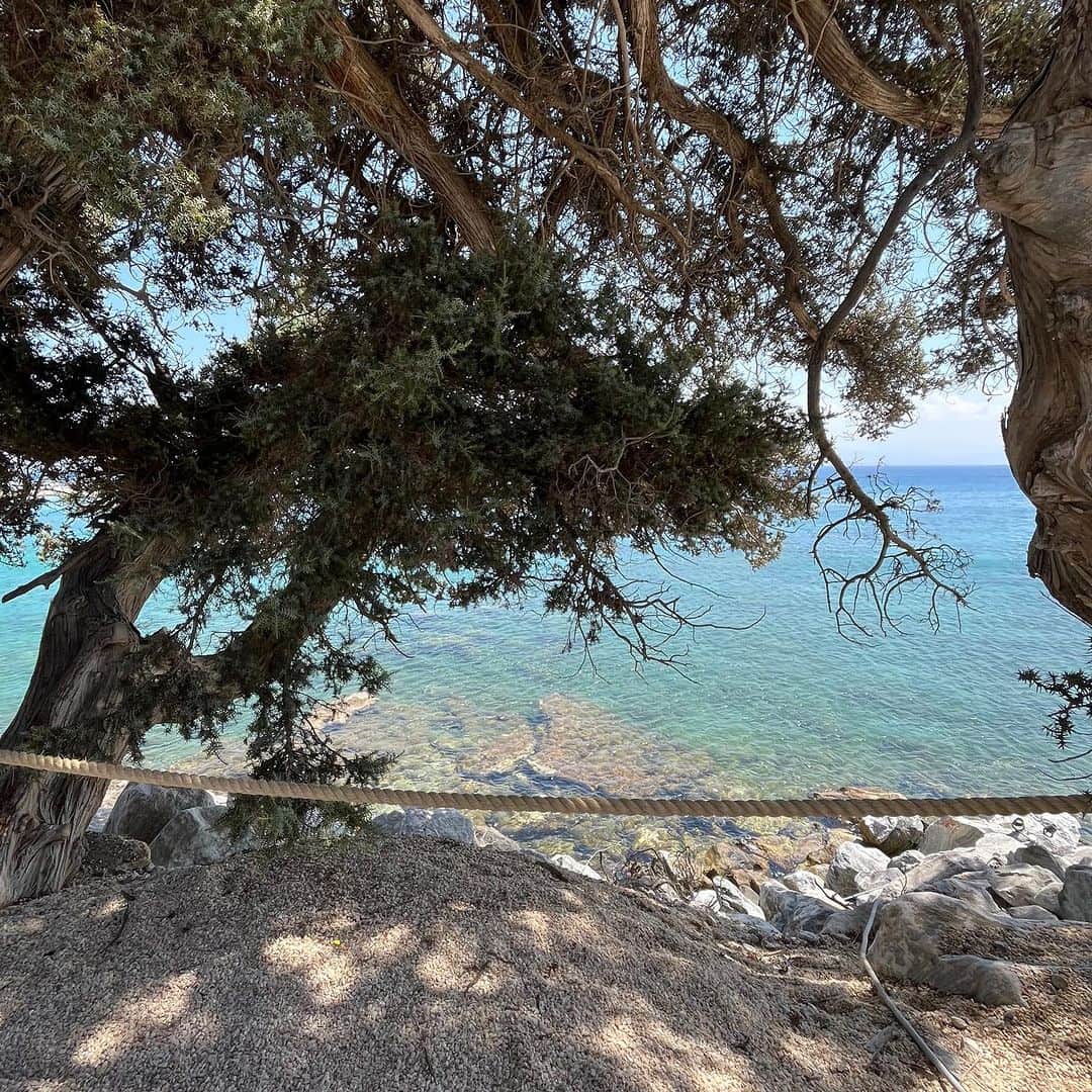アレクシマビーユのインスタグラム：「Clear water #paros #island #transparency #tamaris #rocs #sun #summervibes #summerview #seaview #quiet #cigales」