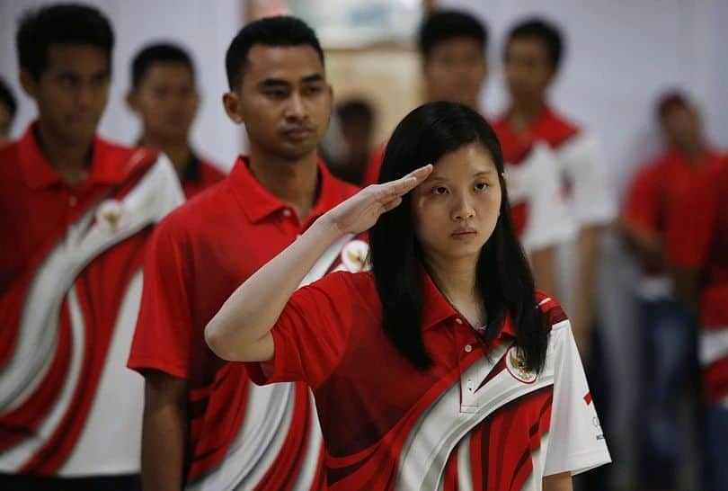 デビー・スサントのインスタグラム：「Selamat hari kemerdekaan Indonesiaku  Semoga bendera merah putih berkibar di tiang tertinggi di setiap kejuaraan ❤️」