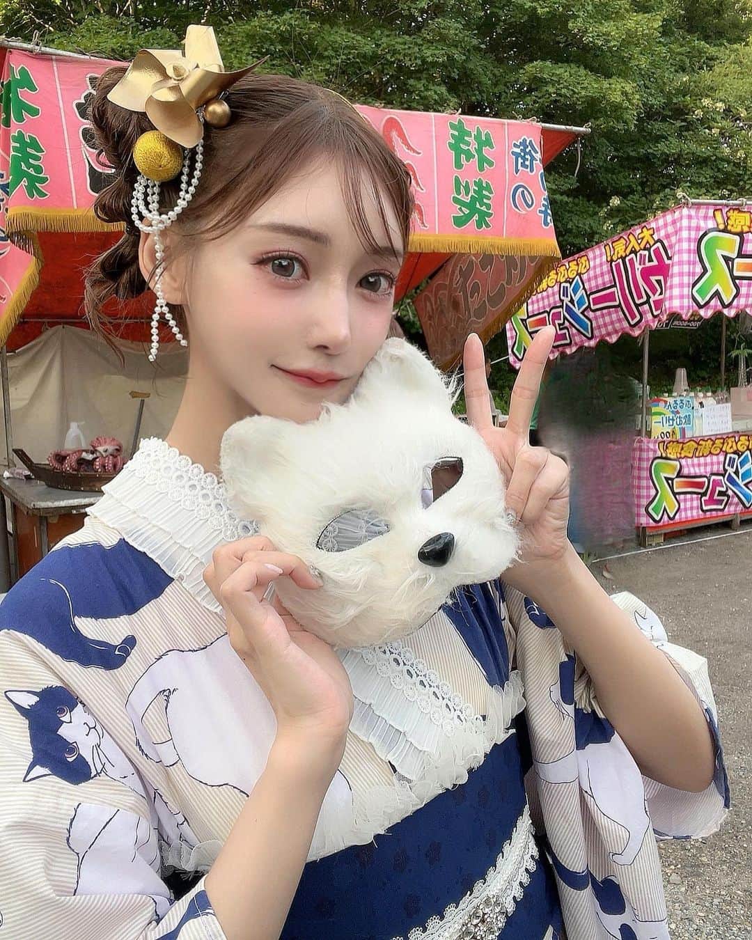 明日花キララさんのインスタグラム写真 - (明日花キララInstagram)「浴衣きた🐈🐈‍⬛ 頭にかざぐるま付いてます！🪅  #おまつりだいすき」8月17日 15時17分 - asukakiraran