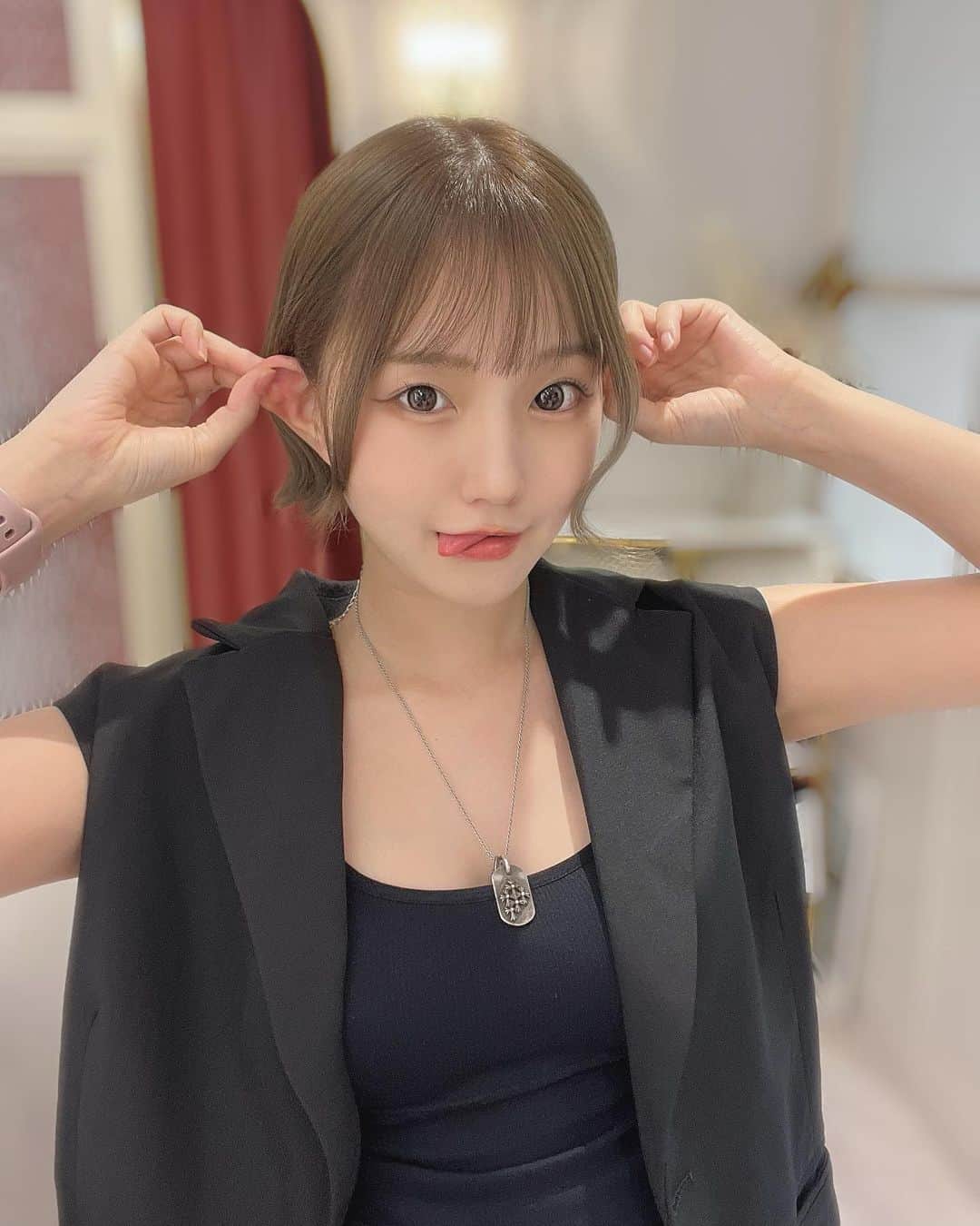 のインスタグラム：「おしゃるさん🐒？？ ． ． ． 山本さんにカラーしてもらってきたよ🧚‍♂️いつもありがとうございます♪」