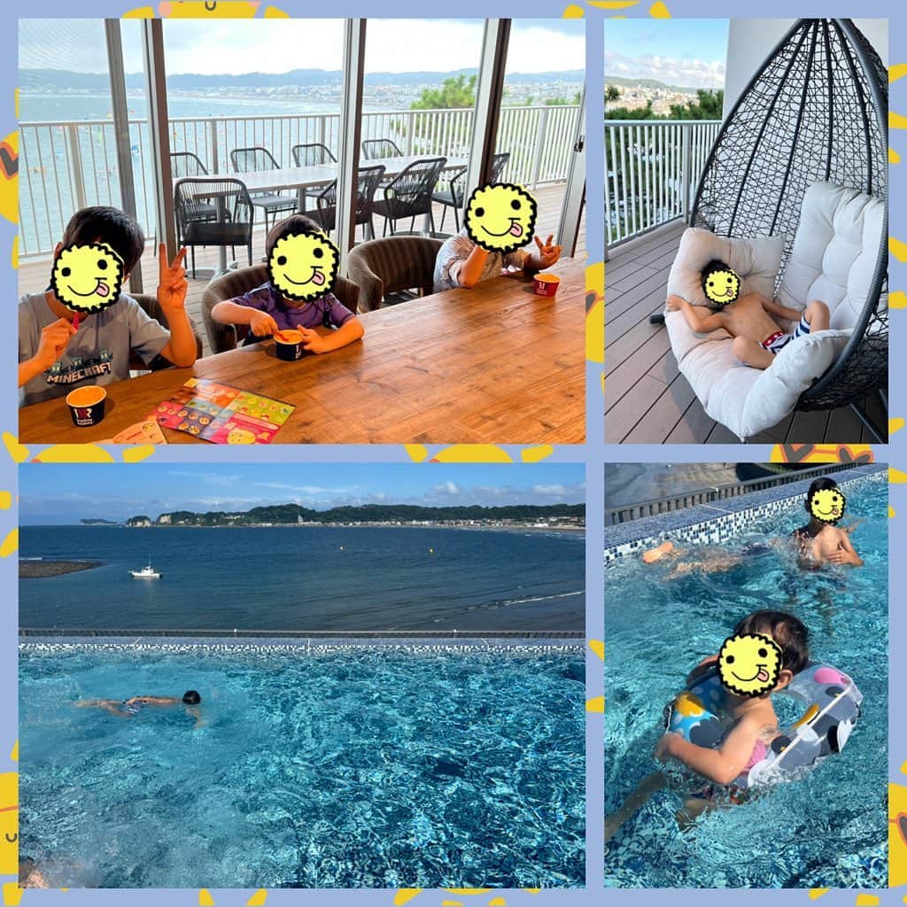 小倉優子さんのインスタグラム写真 - (小倉優子Instagram)「私のお仕事の夏休みラストは、逗子に行ってきました☺️✨  今回は母に付き合ってもらい プールで遊んできました💓  長男と次男は足がつく深さのプールだったので、ひたすら泳いで  三男は浮き輪でチャプチャプ遊びました☀️✨  今年の夏は 海、プール、花火と楽しめて嬉しいです💓」8月17日 22時30分 - ogura_yuko_0826