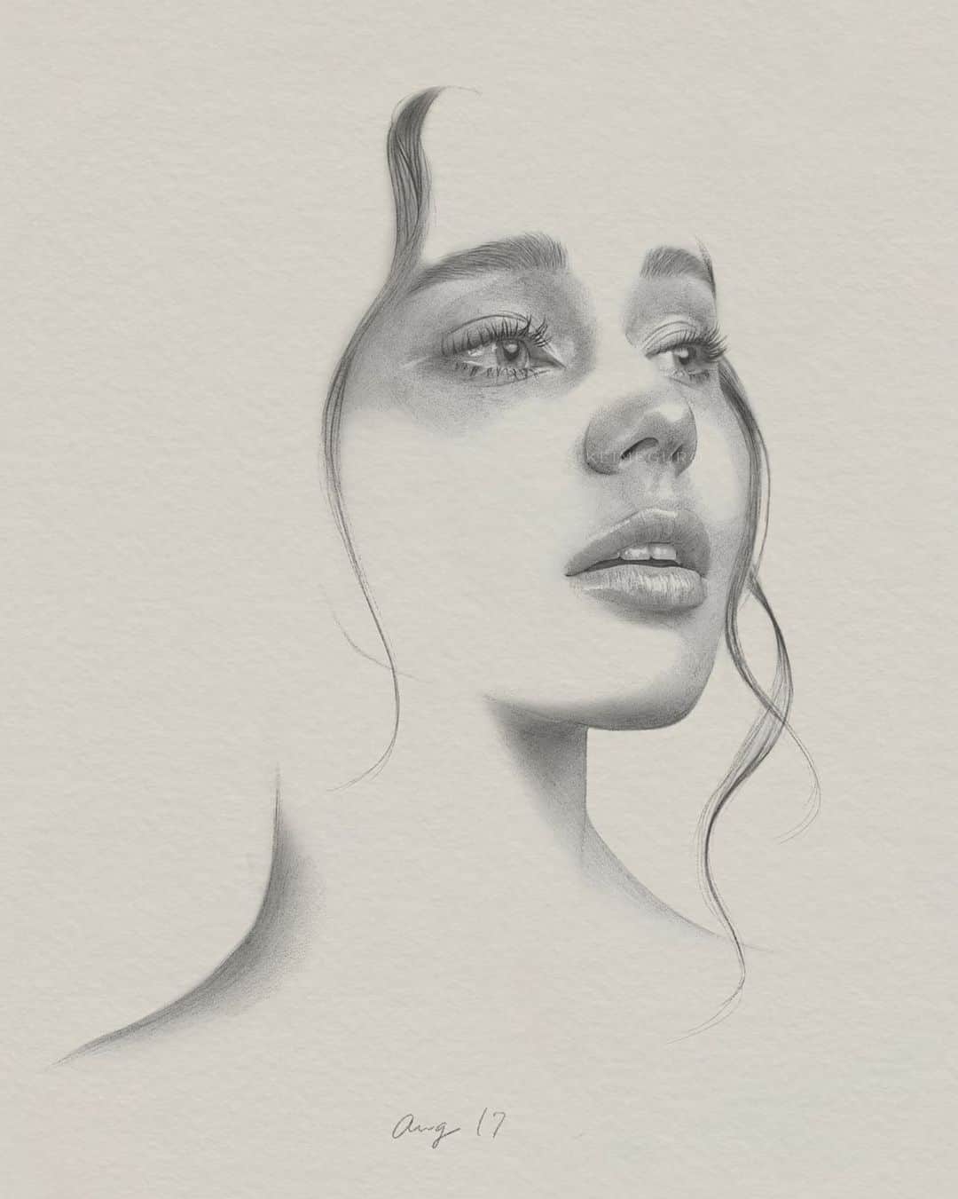 のインスタグラム：「Value study and the power of negative space.   Working on something for my subscribers. Graphite powder and HB-2B pencils on watercolor paper / Scanned and edited with @photoshop」