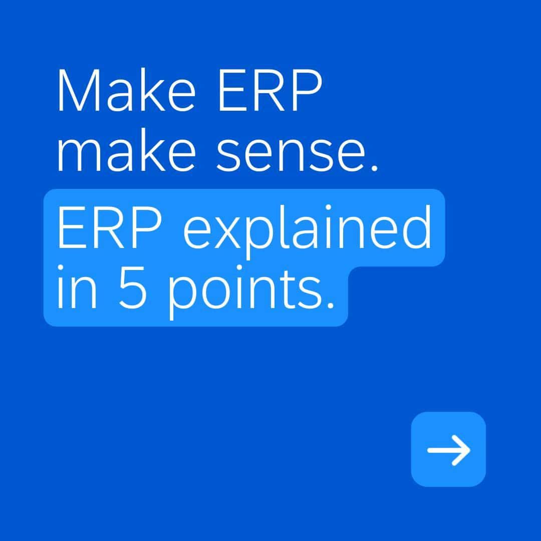 SAPのインスタグラム：「Imagine you're running an entire company, and you're juggling everything – money, people, procurement, manufacturing, sales, and more.   An overwhelming feat! Instead, imagine all of these business processes managed for you in an automated, integrated system. That's called enterprise resource planning or ERP. 🤓   Now that you've got it, dive a bit deeper with us at the link in our bio.」
