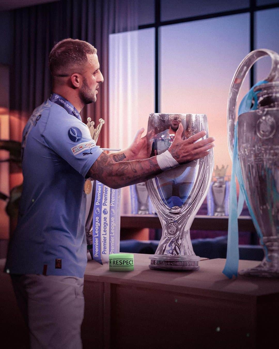カイル・ウォーカーのインスタグラム：「Another one for the trophy cabinet 🏆」
