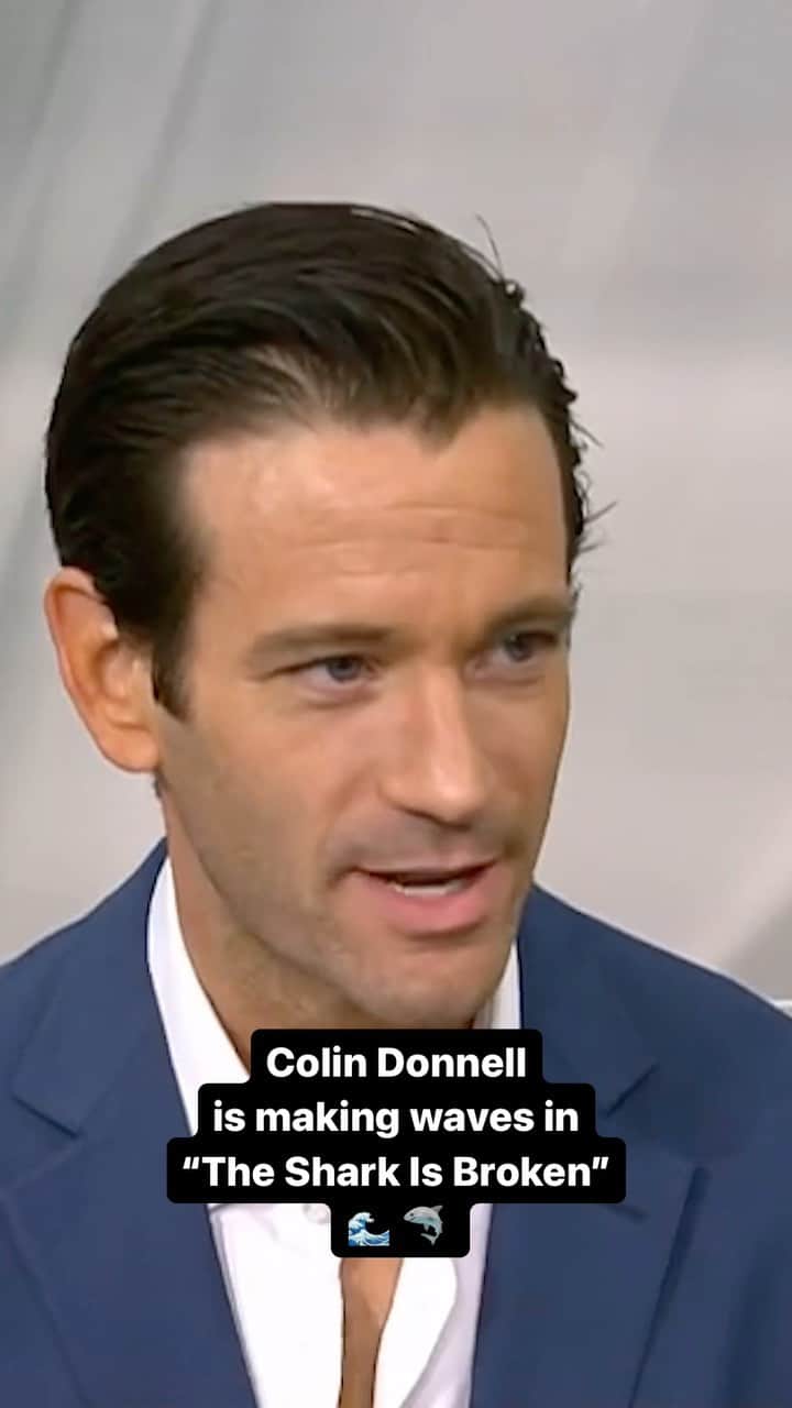 コリン・ドネルのインスタグラム：「Colin Donnell is dropping “Jaws” in “The Shark is Broken” on Broadway! He talks with Sara about what it is like playing Roy Scheider.  #NewYorkLive #ColinDonnell #TheSharkIsBroken #Broadway」