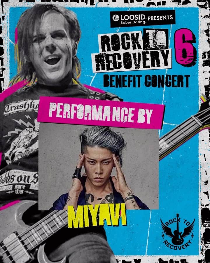 MIYAVI（石原貴雅）のインスタグラム：「MIYAVI will be performing at @LoosidSoberDating presents Rock to Recovery 6 at the @FondaTheater in Hollywood on Saturday, August 26, 2023.   Join us for a RAD night of music and celebration to benefit @RockToRecovery, hosted by the amazing @kroq DJ @meganholiday. Rock To Recovery will honor @brandon__novak (#vivalabam and #jackass) and @TravisMills (#girlfriends).  Rock out to performances by yours truly, @aceyslade, @wesgeer (#hedpe and #korn), @sonnymayo (#sevendust), @brandonjordanla (#killradio), @clintoncalton, @jakobnowell, @cami.petyn and more.   Grab your tickets at AXS.com and link in @rocktorecovery bio.  Produced in partnership with @spireconnection  The event is sponsored by @loosidapp @ascapfoundation @brightfuturerecovery @gisellesvegankitchen newportacademy @venicebeachbeverage @catfightcoffee @sportofkinds_ @realfooddaily  #bectech #naturalcuredoctors  #rocktorecovery #r2r6 #soberconcert #benefitconcert #miyavi」