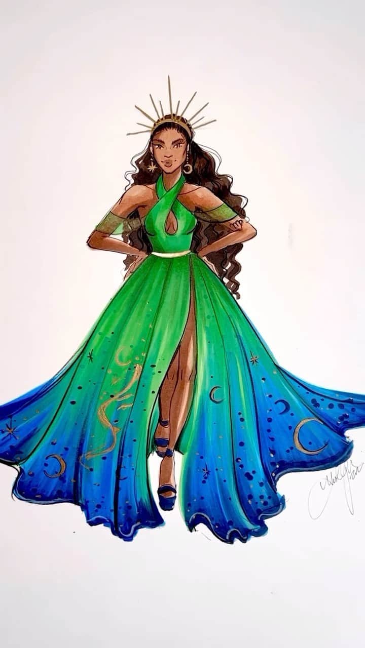 Holly Nicholsのインスタグラム：「Virgo Season teaser! 🥰 #virgo #virgoseason #asmr #copicmarkers #illustration #copic」