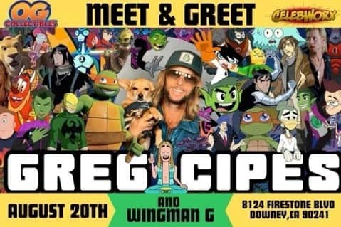 グレッグ・サイプスのインスタグラム：「THIS WEEKEND! August 20th 💚 Autographs! Meet & Greet with me @OGCollectibles 🙌🏽 8124 Firestone Blvd Downey, CA 90241 🙌🏽 #beastboy #teentitans #tmnt #michelangelo #ironfist #marvel #ben10 #kevinlevin」