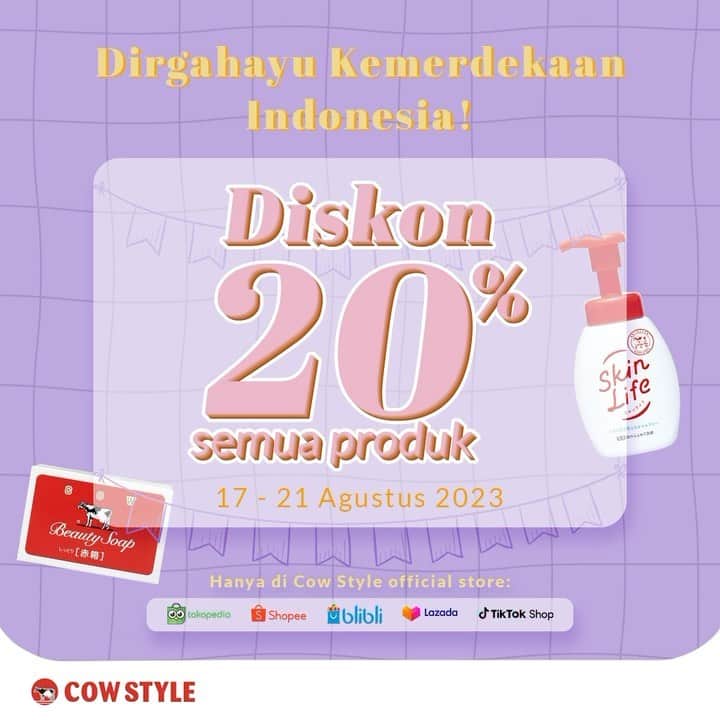 COWSTYLEIDのインスタグラム：「Summer is almost over but our products are still going strong buat jaga kulit kalian! 💪🏼 Soalnya Cow Style bener- bener secinta❤️‍🔥 itu sama kulit, pokoknya maunya bikin kulit sehat terus apapun musimnya, apalagi masih dalam suasana hari kemerdekaan kaya gini, kulit kamu juga mau merdeka juga kan🤩  So sudah tahu produk yang cocok buat kamu? Klik link di bio Cow Style ya🔥  #cowstyleindonesia #cowstylebeauty #promoskincare #kemerdekaan #17agustus #promomerdeka」
