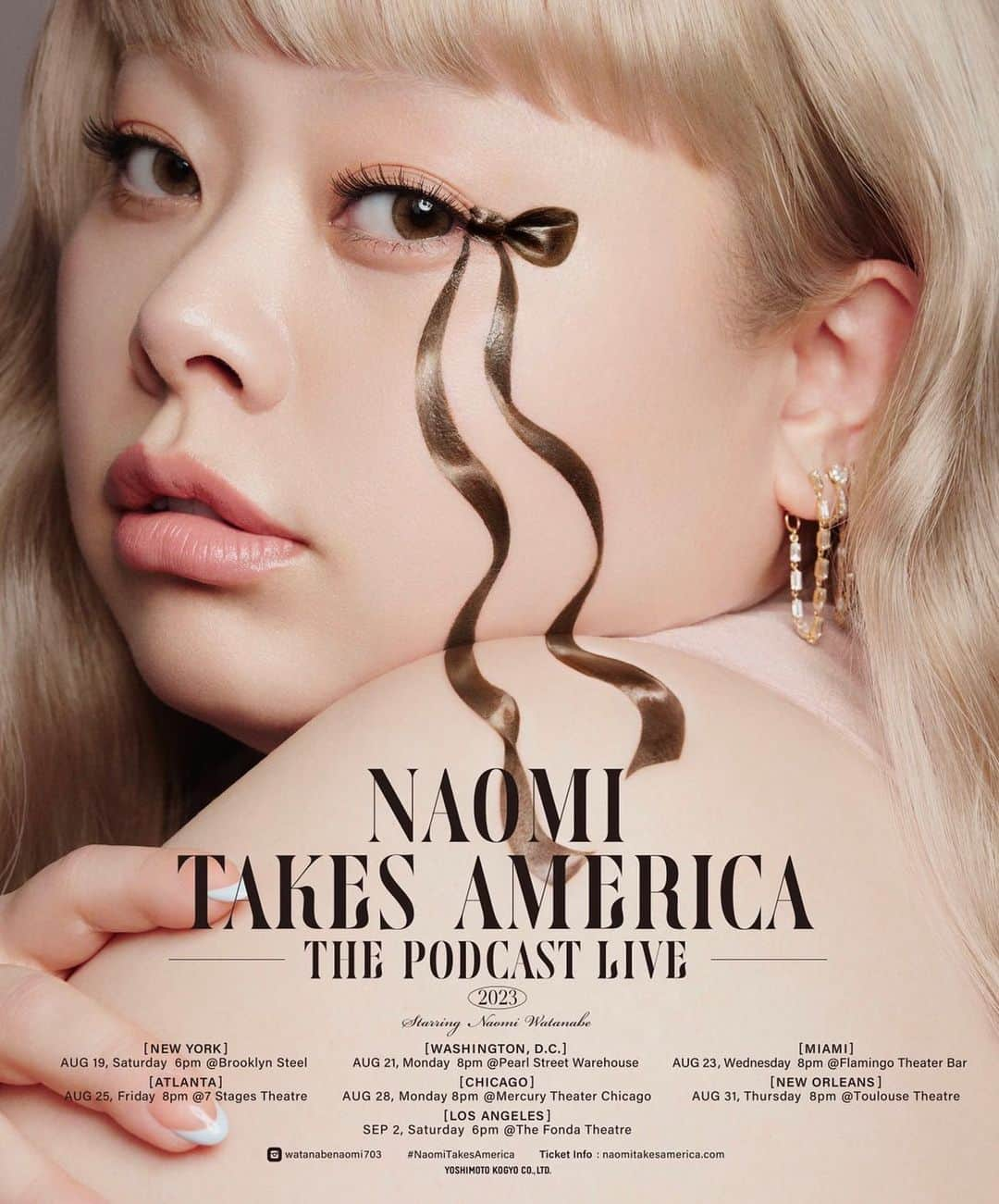 根本亜沙美のインスタグラム：「NAOMI TAKES AMERICA ーThe Podcast Liveー @watanabenaomi703   #naomitakesamerica #naomiwatanabe」