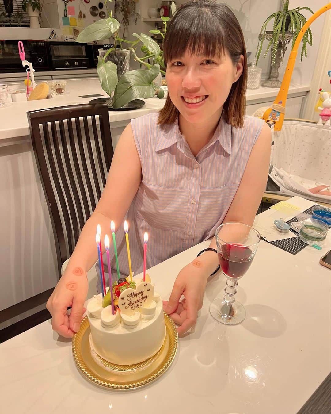 綾田紘子のインスタグラム：「8月16日、今年もまた無事にLv.36にレベルアップすることができました☺️ メッセージをくださった皆様ありがとうございました✨ . 6月末に出産をしてから、毎日がてんやわんやですっかり自分の誕生日のことなんて忘れていましたが、今年はきみこがわざわざ会いに来てくれてとっても嬉しい誕生日になりました💕 . 今までとはなにもかもが違う新しい一年になりますが、育児もゴルフも頑張っていきたいと思います☺️！ 今後ともよろしくお願い致します♡ . #36 #まじか #気持ちは27 #と言いたいところだけど #体力の衰えがやばやば」