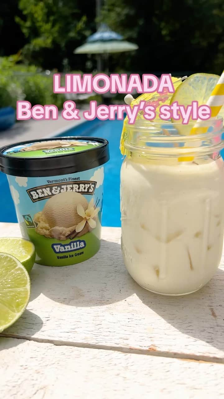 Ben & Jerry'sのインスタグラム：「Get in lime for summer’s coolest sip. 🍹 #benandjerrys #limeade #summersips #summerrecipe #icecreamrecipe」