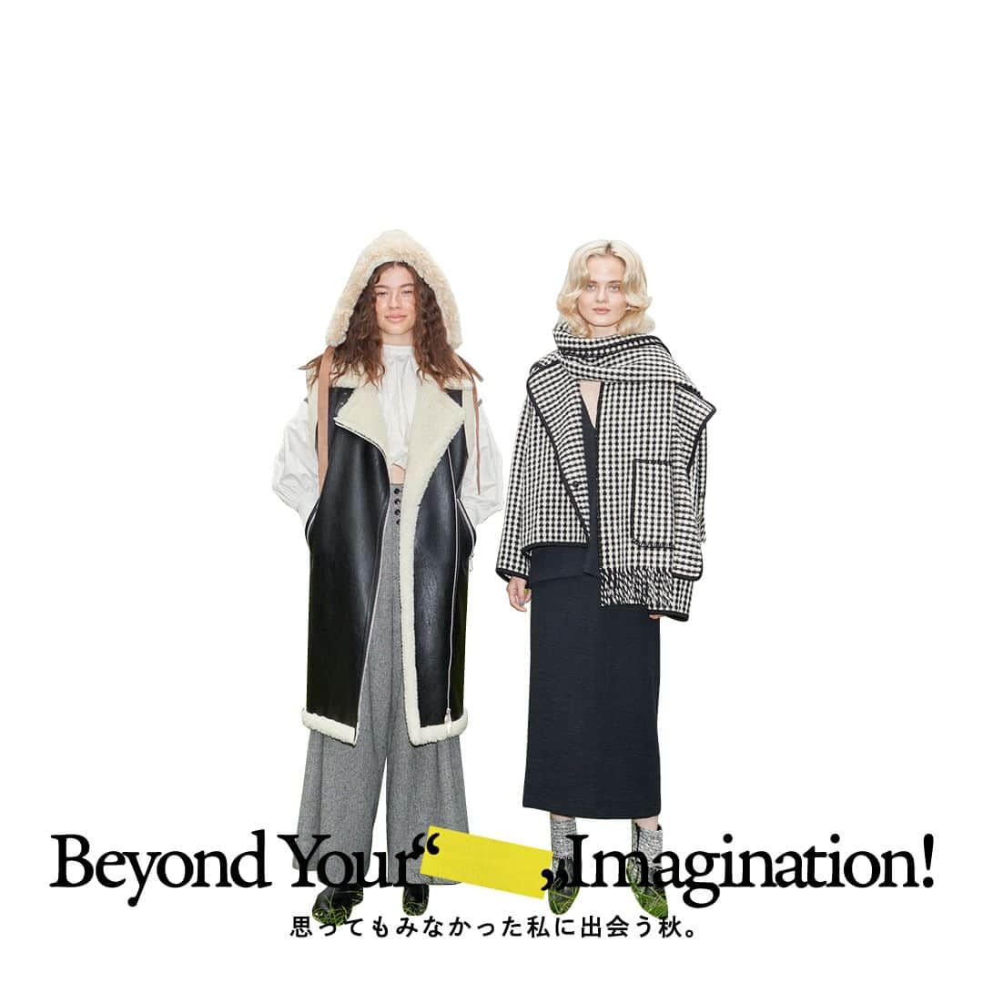 ルミネ池袋のインスタグラム：「LUMINE IKEBUKURO 2023 AUTUMN/WINTER  Beyond Your“　”Imagination! -思ってもみなかった私に出会う秋。-  自分の想像を超えて、あたらしい季節とあたらしい出会いを。 想像力を刺激して見たこともない感じたこともない、あたらしい発想の出会いをルミネ池袋で体感してみませんか。そんなあたらしい出会いは、あなたの毎日をさらにワクワクさせます。 8月1日（火）〜8月31日（木）まで、ルミネ池袋館内ではAWシーズンビジュアルの世界観を表現したマネキンを展示いたします。  RIGHT 〈GALA GLOVES〉jacket ¥72,600 IENA【B1】  〈GALA GLOVES〉scarf ¥28,600 IENA【B1】  tops ¥8,800 JOURNAL STANDARD relume【6F】  skirt ¥7,700 JOURNAL STANDARD relume【6F】  shoes ¥31,350 DIANA【3F】  LEFT 〈molliolli〉vest ¥37,400 U by SPICK&SPAN【3F】  〈RBS〉blouse ¥17,050 BEAMS【1F】  pants ¥25,300 Apuweiser-riche【3F】  hood ¥9,900 OVERRIDE【2F】  〈ENESS〉shoes ¥18,700 JOURNAL STANDARD relume【6F】  ※価格は全て税込です。  #ルミネ池袋 #LUMINEIKEBUKURO #IENA #JOURNALSTANDARDrelume #DIANA #UbySPICKandSPAN #BEAMS #Apuweiserriche #OVERRIDE」