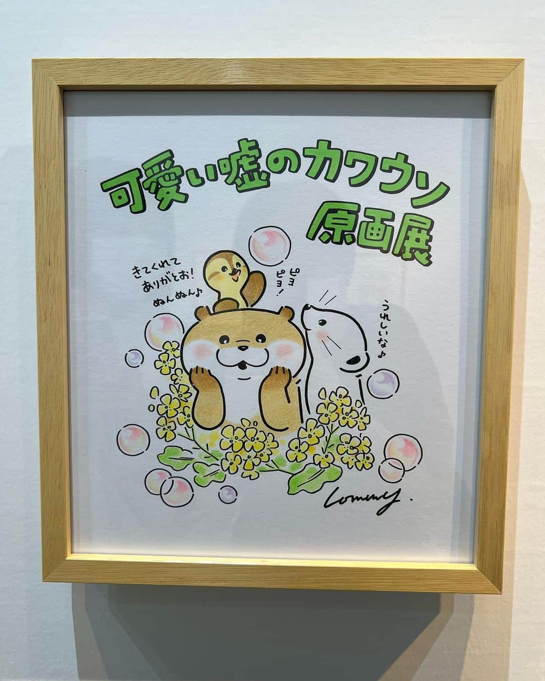 かこのインスタグラム：「可愛い嘘のカワウソ原画展に行ってきました☺️💓初日に行けて心底嬉しい😭この目で原画が見られるなんて！！鉛筆の繊細なタッチまで見られて感動😭✨めちゃくちゃじっくり見た！！こうしていつも可愛いカワウソさんとピヨちゃんやオコジョくんが見れとるんやと思うとまた感動…。可愛い嘘のカワウソさんが好きな人たちだけの空間やから幸せやった☺️💓グッズもたくさん買えて幸せ🫶🏻 あと視聴者さんにお会いして感激🥹💓 #可愛い嘘のカワウソ原画展 #可愛い嘘のカワウソ #渋谷」