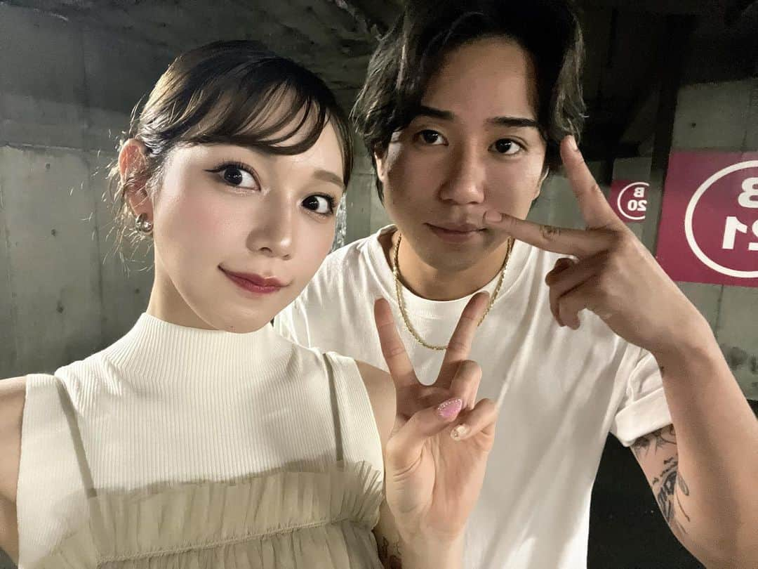 古川優香のインスタグラム：「サグワくんと久々に待ち合わせしてちゃんとデートっぽいことした🐟いむたんさんにヘアメイクしてもらった🤍デートでヘアメイク、、大贅沢女🫥でも最高」