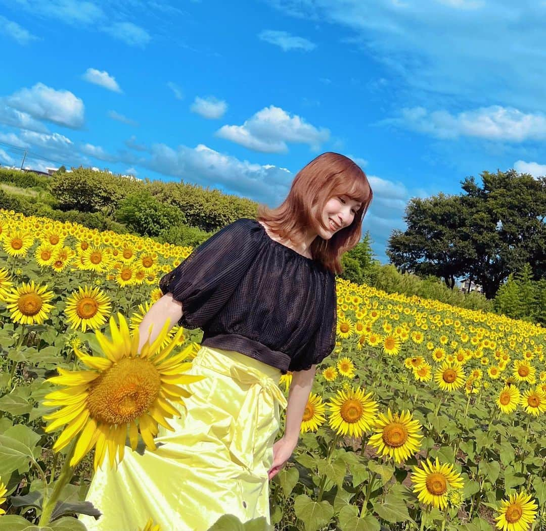 颯希有翔のインスタグラム：「🌻🌻  綺麗すぎたのでもっと載せちゃう🫣✨ ひまわりのように明るい方を向いて進んでいきたい今日この頃🌻  #ひまわり畑  #宝塚  #月組」