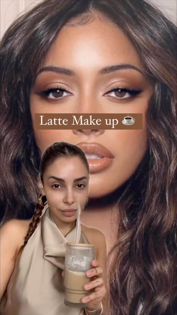 sananasのインスタグラム：「Latte Make up ☕️Mon favoris ! La version longue avec explications, astuces et liste des produits sur ma chaîne YouTube 😘 L’ espresso arrive comme promis mais j’ai vu qu’il y avait eu matcha et fraise entre temps 😂On va aller jusqu’où comme ça ?  Bijoux 💎  Bracelet @messikajewelry  Bracelet @swarovski  Boucles d’oreilles @sydros_label」