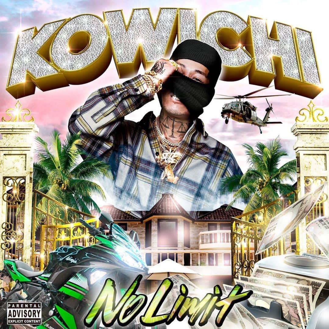 KOWICHIのインスタグラム：「NEW ALBUM "No Limit" 8.25 🚀  01 I’m Back / Prod. ZOT on the WAVE, Homunculu$  02 Money, Money, Money feat. eyden, Elle Teresa / Prod. ZOT on the WAVE, Homunculu$  03 No Limit feat. ERASER / Prod. ZOT on the WAVE, Homunculu$  04 寅壱 / Prod. ZOT on the WAVE, Homunculu$, June  05 WIN feat. Candee / ZOT on the WAVE, June  06 Fake Love In Tokyo City / Prod. ZOT on the WAVE, Homunculu$  07 KAWASAKI OG feat. Bark / Prod. dubby bunny  08 Diego Maradona / Prod. dubby bunny  09 All Eyez On Me / Prod. dubby bunny  10 オヤジ / Prod. ZOT on the WAVE, Homunculu$, Nova  11 色メガネ feat. NORIKIYO / Prod. ZOT on the WAVE & dubby bunny」