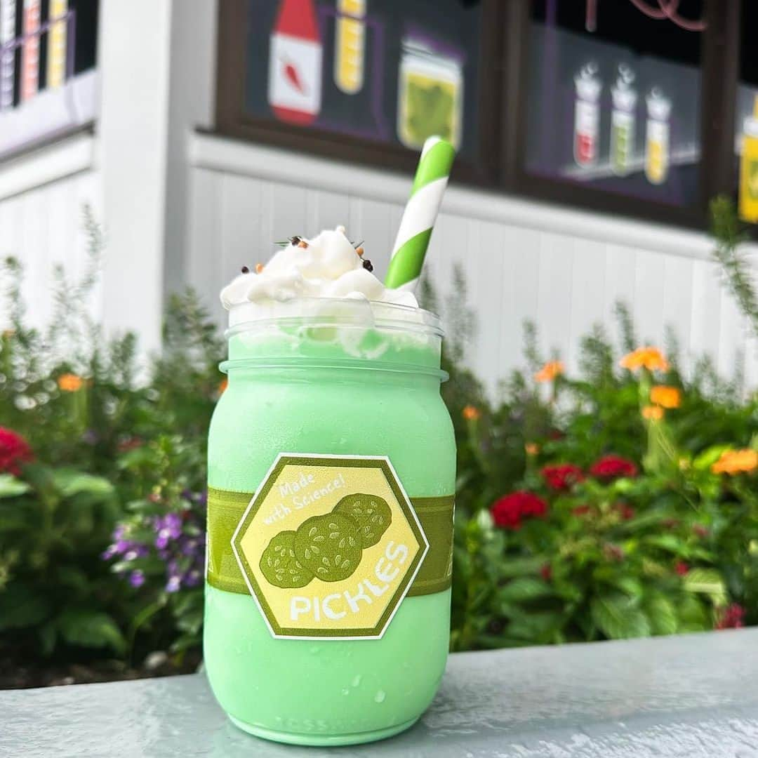 Walt Disney Worldのインスタグラム：「The Brew-Wing Lab is serving up some unique concoctions at this year's EPCOT Food & Wine Festival! 🧪 Raise your hand if you want to try the Pickle Milkshake ✋ (📸: @society1955erika)」