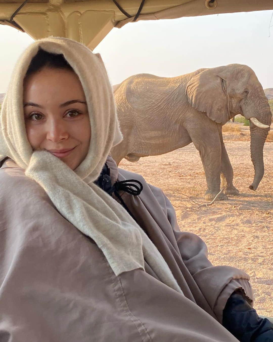 エレナ・アレジ・後藤のインスタグラム：「another beautiful spot in Namibia 🐘🤍🦒」