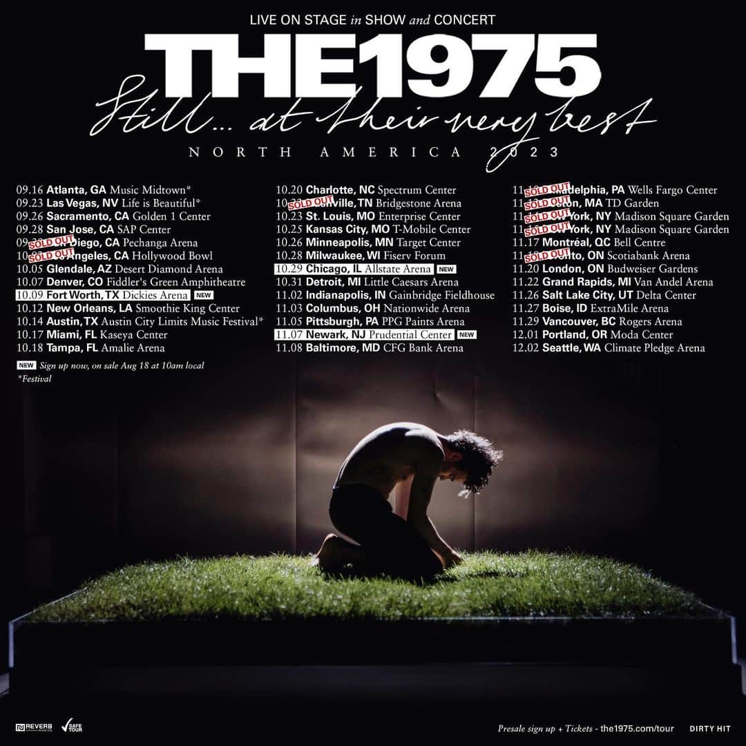 さんのインスタグラム写真 - (Instagram)「Still... at their very best  North American Tour 2023  New dates added in Fort Worth, Chicago & Newark.  Tickets on sale now.」8月19日 0時00分 - the1975