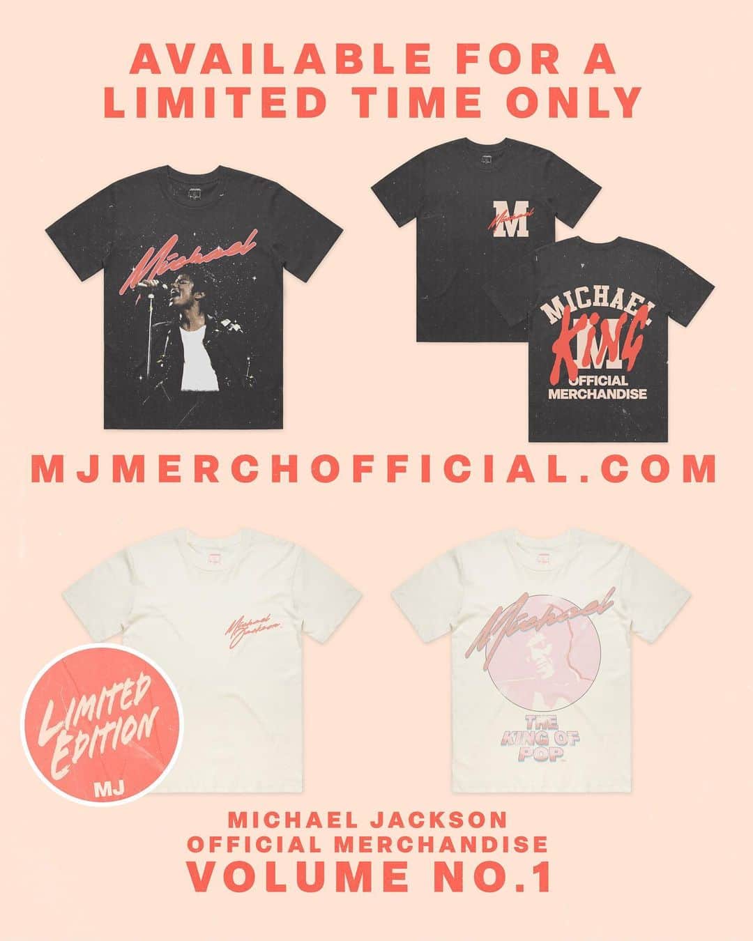 マイケル・ジャクソンのインスタグラム：「The all-new merchandise line has arrived! Dive into nostalgia with Volume 1 of our collection, now available exclusively online at MJMerchOfficial.com FOR A LIMITED TIME. Explore the magic, celebrate the music, and make a statement with iconic designs. Grab yours today!」
