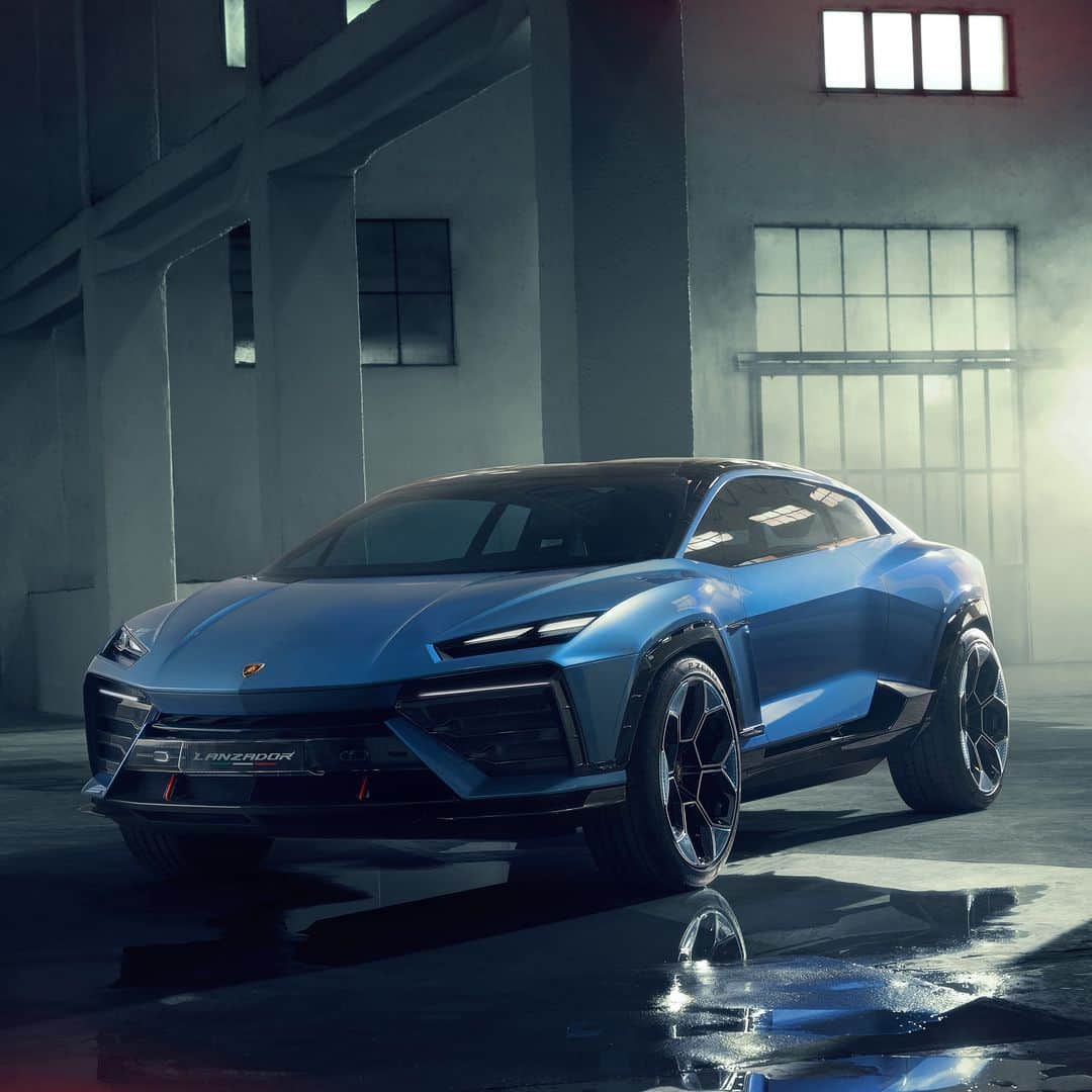 ランボルギーニのインスタグラム：「Introducing the Lamborghini Lanzador concept at Monterey Car Week, a concrete vision of a future purely electric fourth series production Lamborghini that represents a new car segment: the Ultra GT. ​  Staying true to Lamborghini’s unmistakable DNA, the Lanzador concept car introduces a high ground-clearance GT with 2+2 seats and unprecedented on-board experience and performance. ​  Designed by new desires.​  #Lamborghini #Lanzador #DesignedByNewDesires」