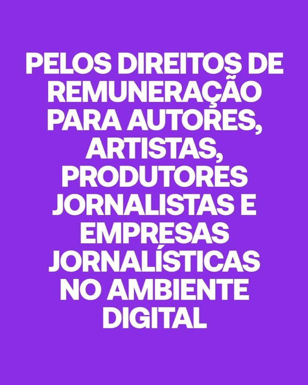 ナタリア・ディルのインスタグラム：「🚨 Direito autoral não é favor!!!  Pra vocês entenderem o que está acontecendo sobre o PL 2370, vamos esclarecer alguns e pontos:   👉🏼 Esse direito a remuneração já existe em outros países e o Brasil também teria uma legislação moderna.   👉🏼 Ao não reconhecer esse direito, as empresas brasileiras se alinham a empresas estrangeiras que estão precarizando o mercado de trabalho com as piores práticas possíveis. Abusam do poder e não protegem a mão de obra nacional.   👉🏼 Toda a legislação do mundo digital é nova, inclusive a do jornalismo e requer uma reflexão moral sobre as relações e uma reparação pelo impacto causado ao setor.   👉🏼 Ao reconhecer esse direito, as empresas radiodifusores brasileiras estarão protegendo todo o mercado de trabalho no futuro que será 100% digital. De certa forma, elas já reconhecem esse direito, uma vez que pagam uma remuneração por reexibições em TV aberta, ainda que sejam remunerações baixíssimas.   👉🏼 Uma tomada de consciência é importante por parte dessas empresas e é dever moral delas proteger o mercado brasileiro dando o exemplo as empresas internacionais e preservando a qualidade das condições de trabalho deste setor para gerações futuras. Tudo é novo no digital, mas reconhecer esse direito é o primeiro passo.  #ProcureSaber #342Artes #DireitoAutoralNãoÉFavor #DireitoDeRemuneração」