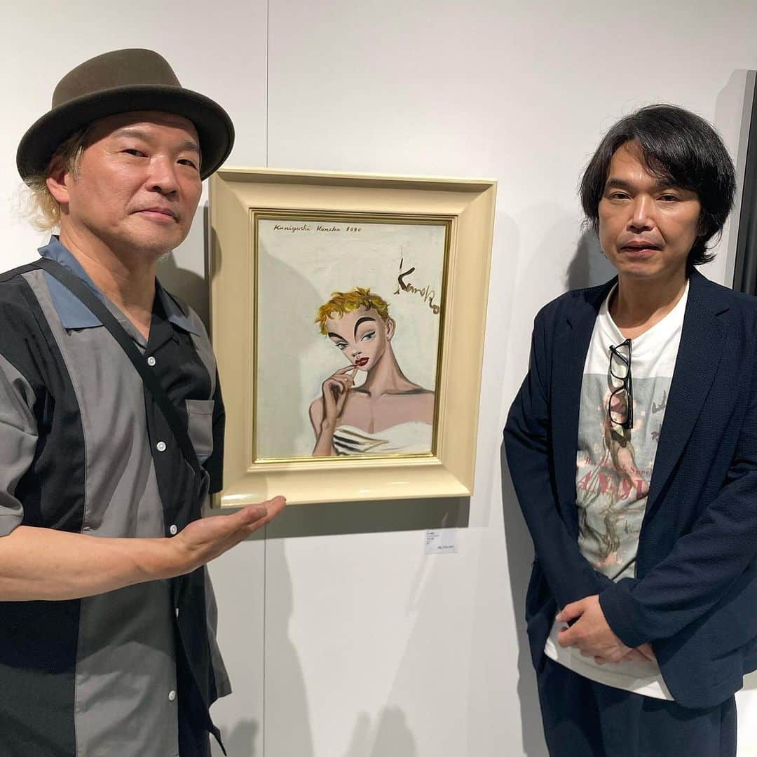 田中和のインスタグラム：「先月ですがヒカリエ・グループ展示で金子國義氏新作ジグレー展伺いました。 2年ほど前オサム氏を通じて反物の修繕をお願いしていたものが完全復活で納めて頂きまして、報告兼ねて伺いました。 僭越ながら、改めてお互い至近距離の藤沢あたりでお礼したいと思っております。 ありがとうございました！ #金子國義」