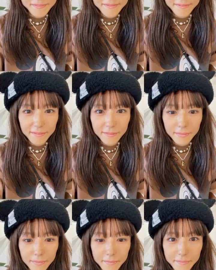 若槻千夏のインスタグラム：「髪の色、秋になりました🤎  秋冬はブラウン推し。 ブラウンの服ばっか気になる🦫」
