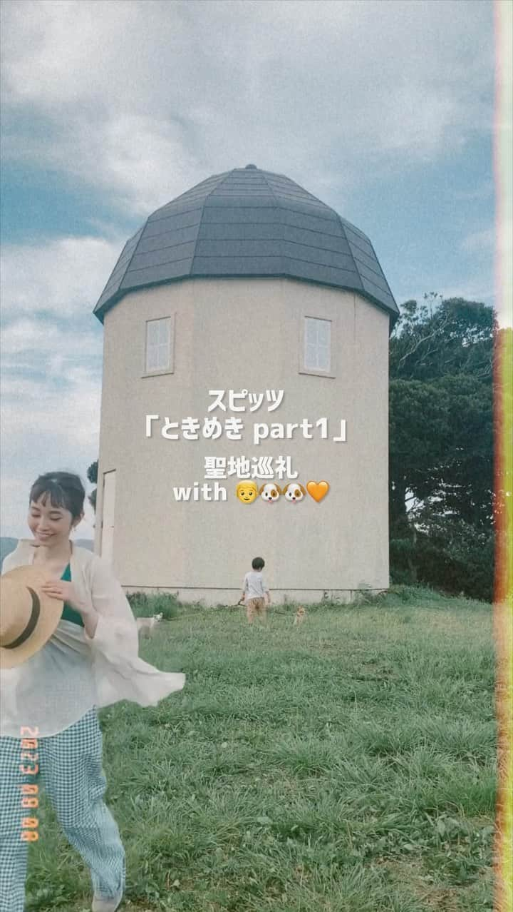 むらたさきのインスタグラム：「♡♡ ． キャンプ場から徒歩5分🏕️🚶‍♂️の場所に、  わたしの大好きなスピッツの (いやもう好きって言葉だけじゃ語れんよね🥺) (長年色んな気持ちに寄り添ってくれて、 時に励ましてくれて、 これでいいのかなぁ…？？うん、よかったよね、日々色々あるよね🌱と肯定して、 寝る前にまとめて泣いてるわたしの心をほぐしてくれる🫶😌) ． (↑語り出して、感情渦めいている🙏😂💘爆) ． ． この曲🎧✨ 「ときめきpart1」のロケ地があると知って、 三男坊サンちゃん＆🐶🐶と 聖地巡礼してきました〜〜🙌🥰🌳 ． ． 農道の中にあるサイロで、 わたしたちが訪れた少しの間にも 近所のおじさんがタンクトップで夕涼みしに来たり、 おばさん＆🐕‍🦺の散歩ルートだったり、 和やかで、風がよく通る気持ちのよい ス敵な場所でした🌳☺️ ． ここにスピッツのみなさんがおったん〜🎸🥁😍⁉️ ． ． せっかくなので、 「ときめきpart1」のMV風に回転して撮影してみたら、 インカメラで反転して 反対周りになってしまった〜😂🌀 ． (MV観てない方にはただの母子の散歩ムービー🙏😂🚶‍♀️) (お目汚し失礼しました🙇‍♀️🎬) ． ． ． ． 来月＆冬に開催のライブ参戦予定なので、 待ち遠しくて待ち遠しくて♡♡ 楽しみ増えた〜🎸🐶 ． ． ． ． ． ． ． ． ． ． ． #10歳 #7歳 #3歳 #三兄弟ママ #sunnybrothers_movies  ． #スピッツ  #ひみつスタジオ #草野マサムネ  #三輪テツヤ #田村明浩  #崎山龍男 さん @spitz__1987  @spitz_umstaff」