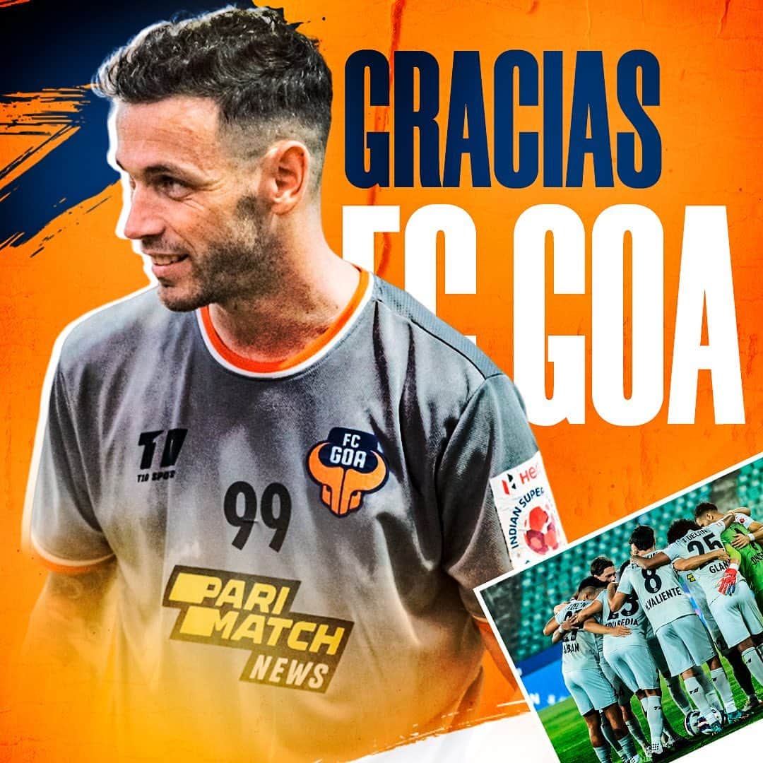 アルバロ・バスケスのインスタグラム：「It's time to say goodbye... thank you FC GOA for this year.  I close a stage in a country that has welcomed me and my wife in an incredible way. I have met wonderful people and an exceptional culture. I will always have a little piece of India in my heart.  It has been a pleasure to have played in the Indian Super League. Thanks once again to all the fans for all the support received during my first spell with Kerala Blasters, as well as this second spell with FC GOA. You guys are really amazing!  See you soon 🇮🇳!」
