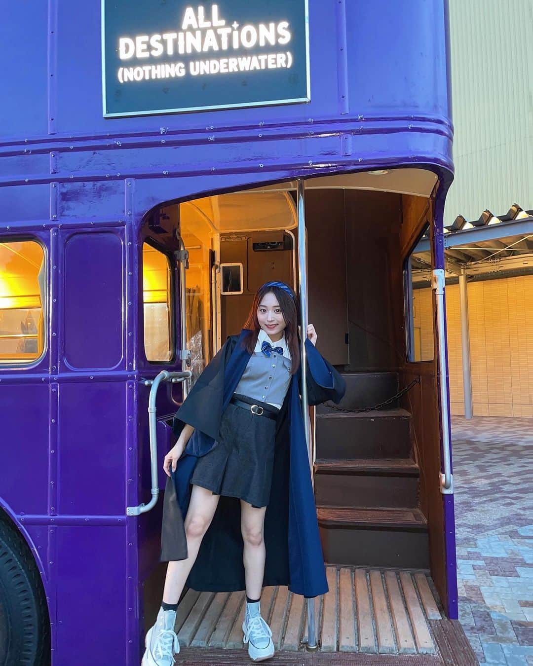 のインスタグラム：「ハリーポッターに出てくる、 迷子の魔法使いを 助けてくれるナイトバス🚌  #ハリーポッター  #ハリーポッタースタジオツアー  #ナイトバス  #夜の騎士バス  #としまえん」