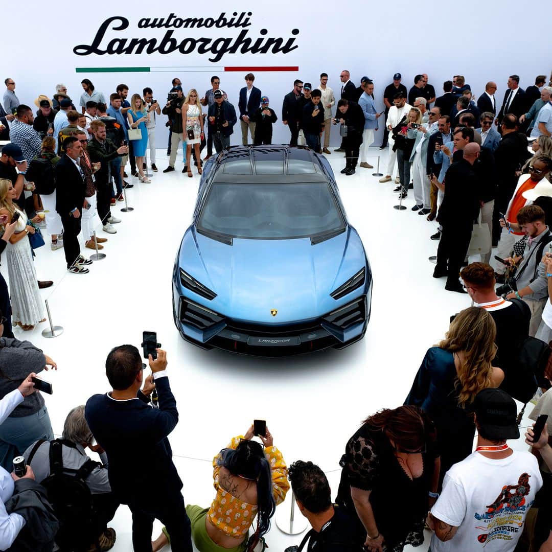 ランボルギーニのインスタグラム：「An exhilarating vibe filled the air at Quail during Monterey Car Week in California, enchanting all those present.  The source of this excitement? None other than the Lamborghini Lanzador, our first 100% fully electric Ultra GT, that merges the exceptional high-performance qualities of Revuelto with the adaptable nature of Urus.  This harmonious convergence perfectly embodies our Cor Tauri strategy, propelling us into the future of electrification.  #Lamborghini #Lanzador #DesignedByNewDesires」