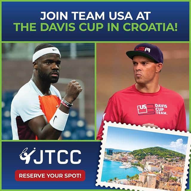 ブライアン兄弟のインスタグラム：「We just announced that Frances Tiafoe, Tommy Paul, Mackenzie McDonald, Austin Krajicek and Rajeev Ram will represent the U.S. in the 2023 Davis Cup Finals — Group Stage matches September 12-17 in Split, Croatia.   My friends at @jtcctennis are excited to offer a once-in-a lifetime trip to catch all the action in person! The Group Stage consists of four groups of four nations competing to advance to the eight-nation knockout stage that will crown this year's @DavisCup. The U.S. will play Croatia, Finland and the Netherlands in a round-robin competition where the top two finishers in the Group advance to the finals. Each matchup is a best-of-three tie featuring two singles and one doubles match. Support JTCC’s mission to provide Tennis for Everybody while cheering on the highly-competitive U.S. team!   The travel package includes: -Five nights at the luxurious Le Meridian on the shores of the Adriatic Sea -Premium tickets to all three matches seated directly behind the U.S. Team -Transportation to and from the stadium for each match -Group welcome dinner -Chance to meet the U.S. Team -Exclusive U.S. Team branded merchandise  📧 Email Briana Walsh at bwalsh@jtcc.org to reserve your spot!  . . . . . . . . .  #nadal #basketball #australianopen #atpworldtour #novakdjokovic #adidas #babolat #rafaelnadal #tennisacademy #golf #training #soccer #tennislover #tennisfun #grandslam #wilson #tennispractice #tennisvideo #love #juniortennis #tenniskids #tennisaddict #lovetennis #tennisdrills #tennisball #wilsontennis #athlete #fashion #colombia #moda」