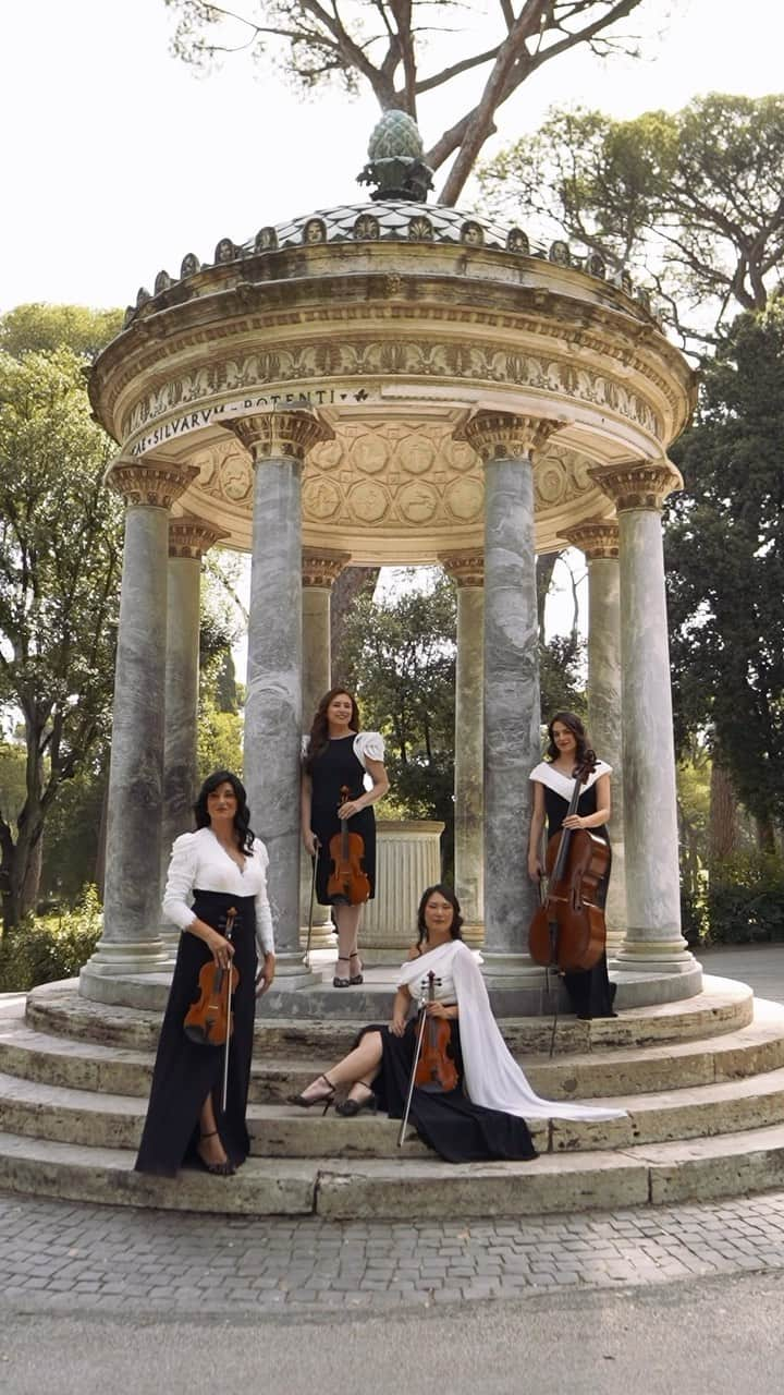 タダシショージのインスタグラム：「The allure of ancient Rome with a modern twist.  Sneak peek to Part II   Written and directed by @miranda_acts Featuring @quartettosharareh Video & editing by @evalacroix__ Production assistance @modesto_network  #iconicdestinations #fashionfilm #fashionshortfilm #newfashioncampaign #CoutureInCobblestone #classicalmusic  #quartet」